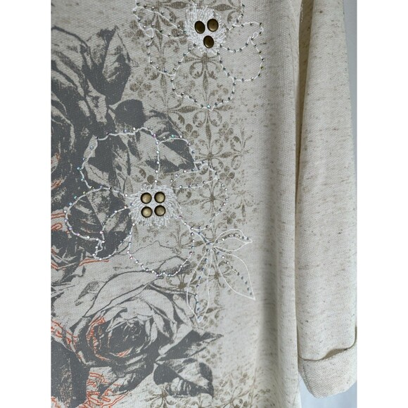 NWT Beautiful Style & Co. Women’s Floral Top Tan/Gray XL - Picture 5 of 8
